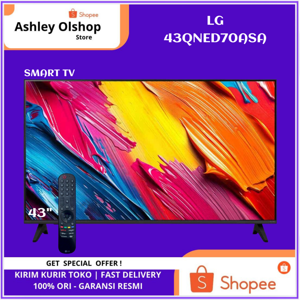 TV LG Smart TV QNED 43QNED70ASA Smart TV 4K LG 43 Inch AI QNED70 New 2025 Terbaru