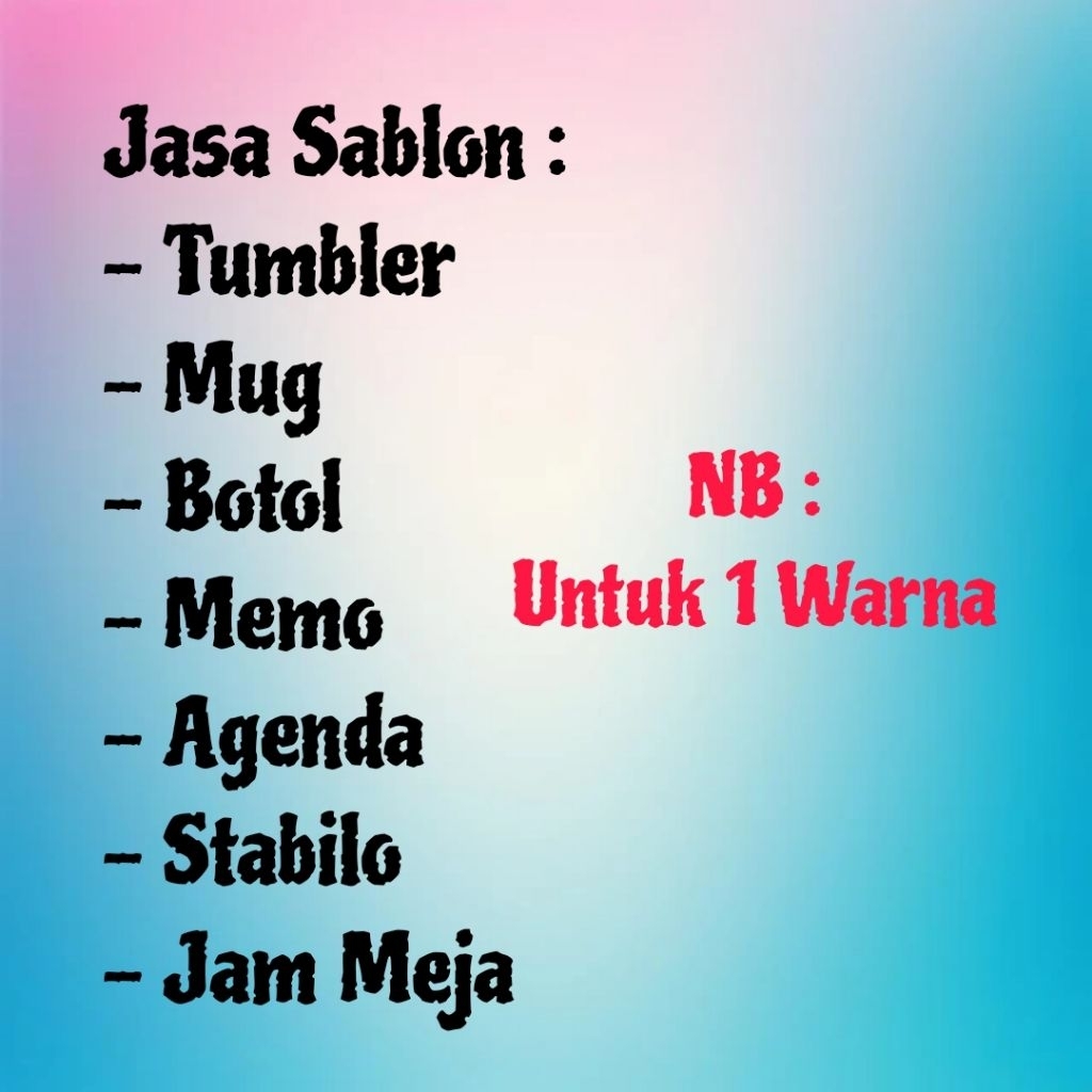 Jasa Sablon Tumbler | Mug | Botol | Memo | Agenda | Stabilo | Jam Meja