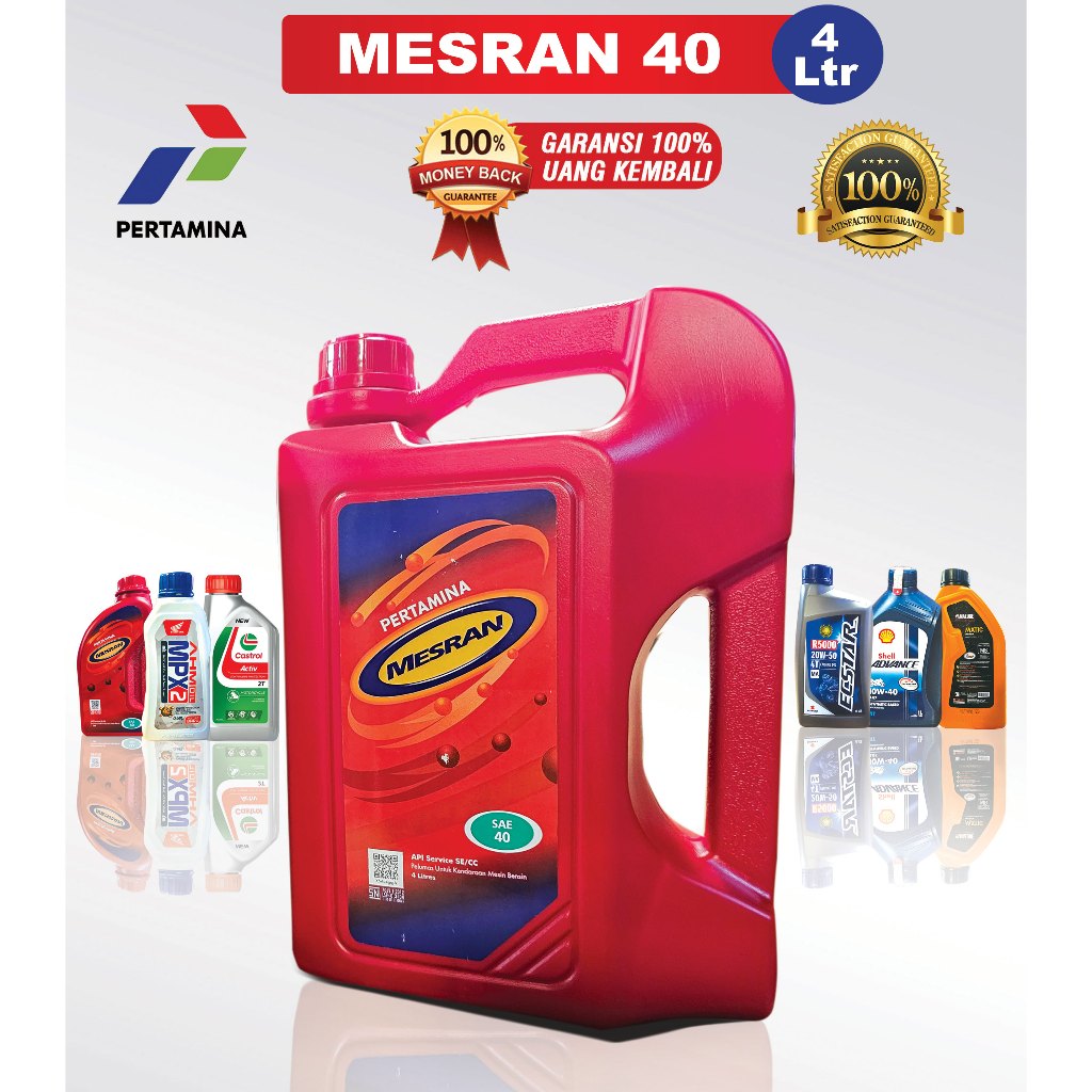 OLI MOBIL PERTAMINA MESRAN SAE 40 - 4 LITER - ORIGINAL