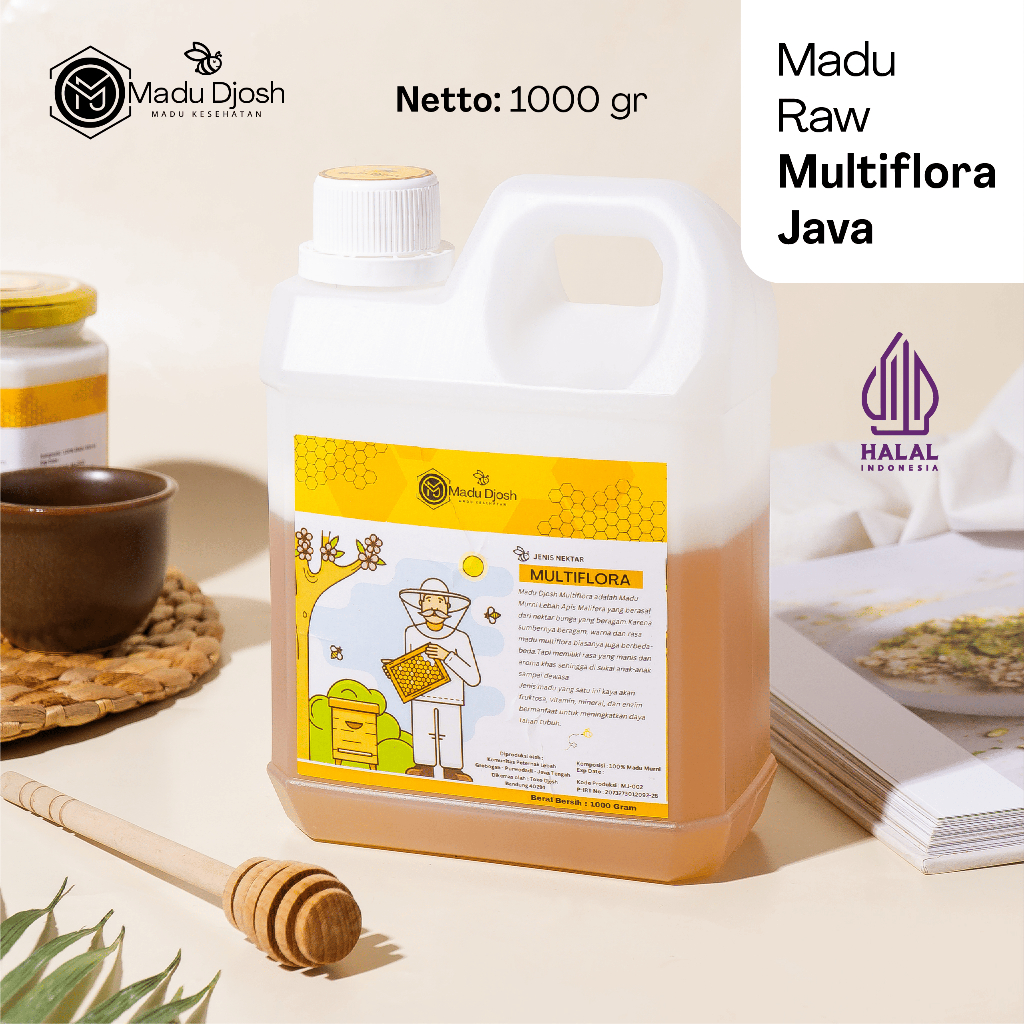 

Madu Murni Asli Multiflora 100% Pure Natural Raw Honey 1000 gram/gr 1 kg by Madu Djosh
