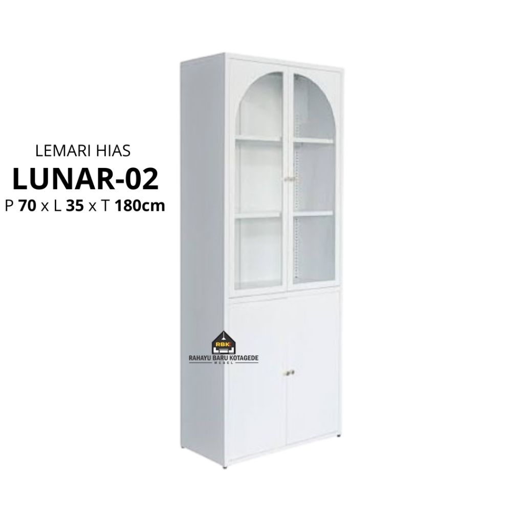 Lemari Hias Lunar-02 Lemari Hias Besi Lemari Display Lemari Buku Jogja