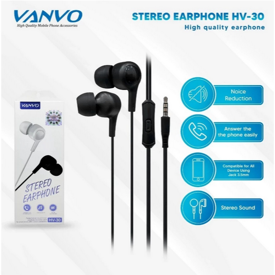 Headset Earphone Handsfree Stereo Vanvo HV-30 / Headset Vanvo