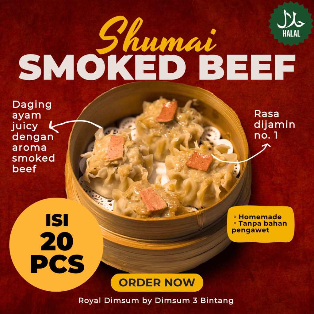 

Dimsum Shumai Smoked Beef Isi 20 pcs | GROSIR DIMSUM BANDUNG | HALAL | FROZEN | DIMSUM 3 BINTANG