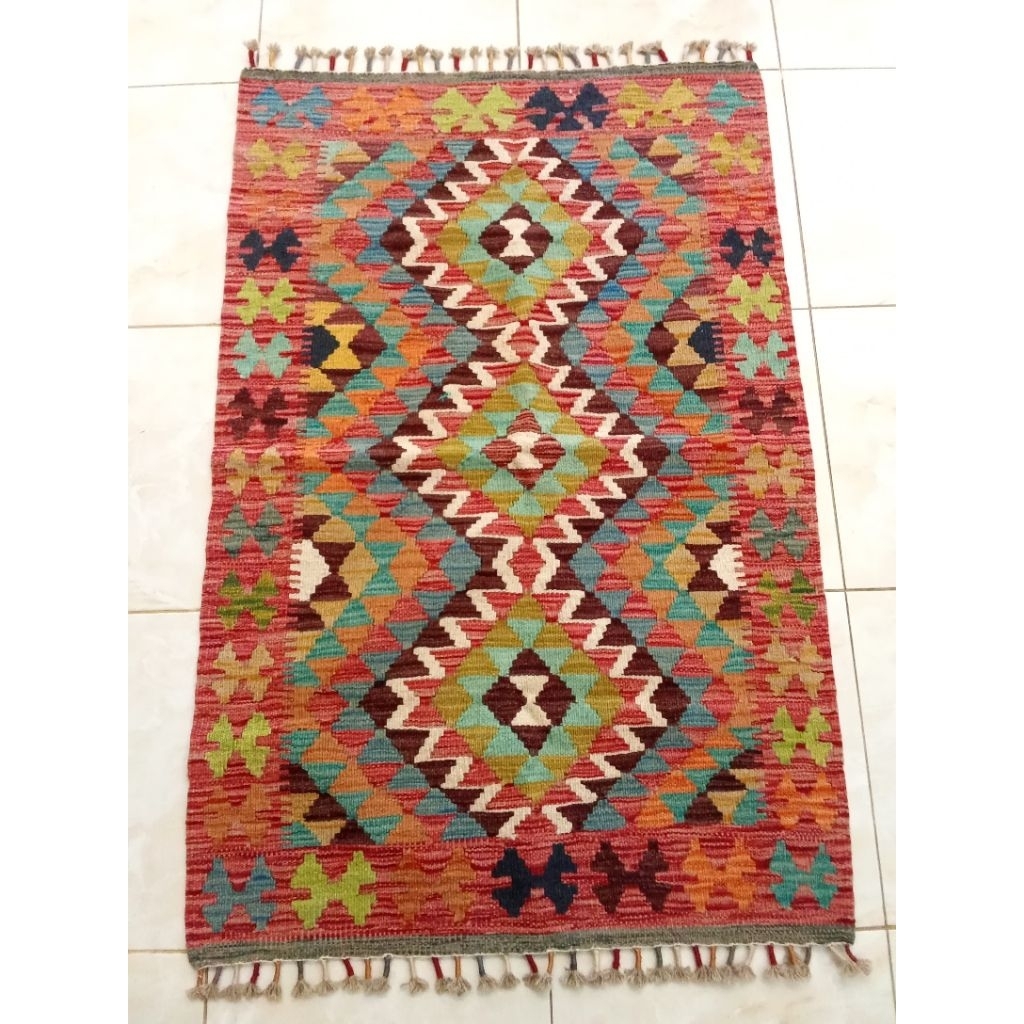 M25 KILIM TURKI 100% HANDMADE 123x80cm / KILIM KARPET TURKI ORI LIMITED