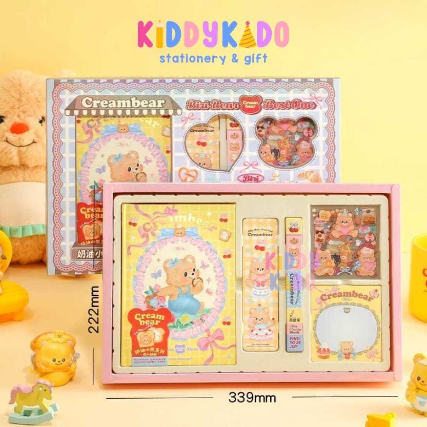 

[KHUSUS BATAM] Gift set stationery notebook creambear