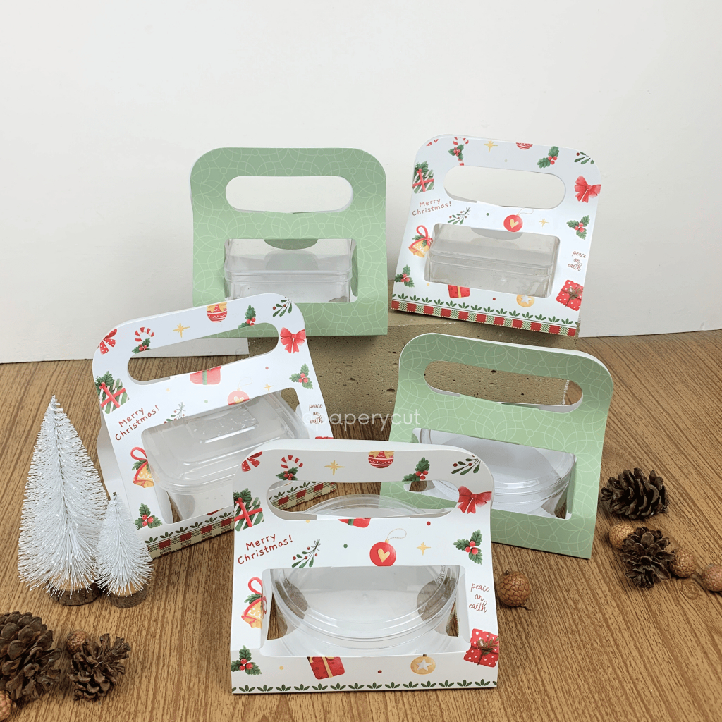 

(10 pcs) Handle jar toples Natal box hampers kue Cookies christmas