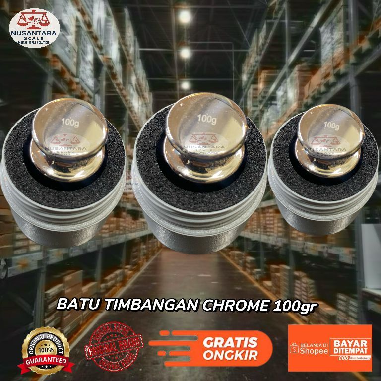Batu Timbangan 100gram Crhome