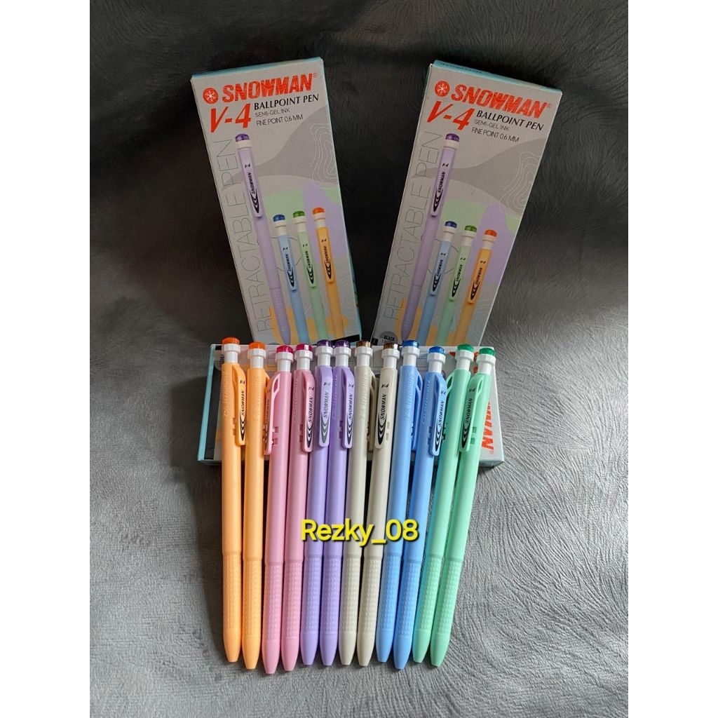 

Pulpen snowman v_4 Hitam 0,6 mm pastel colour 1pack (12 pcs)