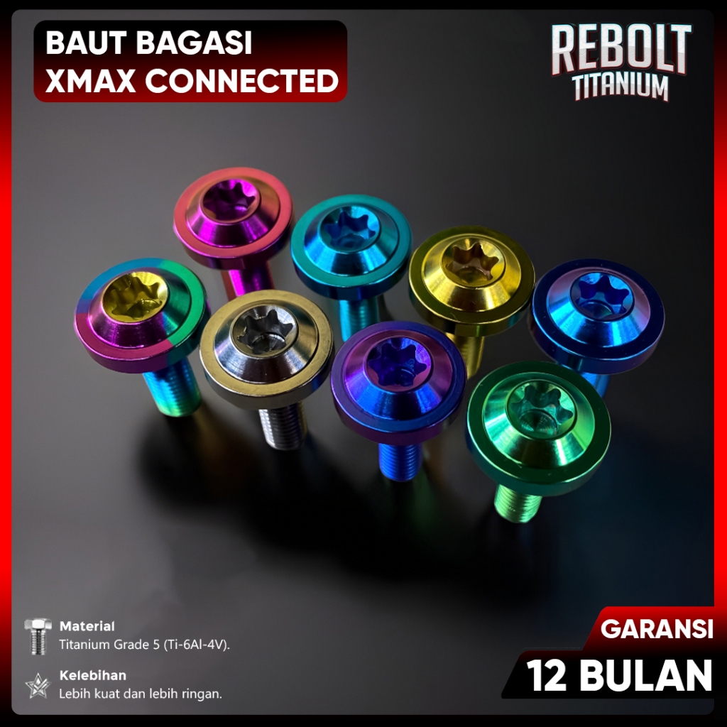 Baut Probolt Titanium Bagasi Xmax Connected Grade 5 REBOLT Titanium