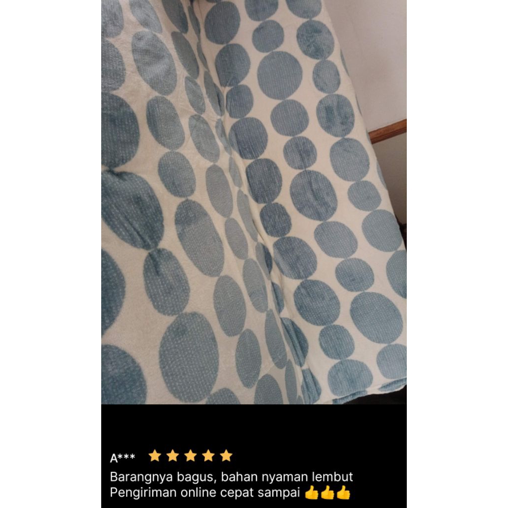 Selimut Lembut Informa Print Joji Motif Bulat Blanket 150x200 cm