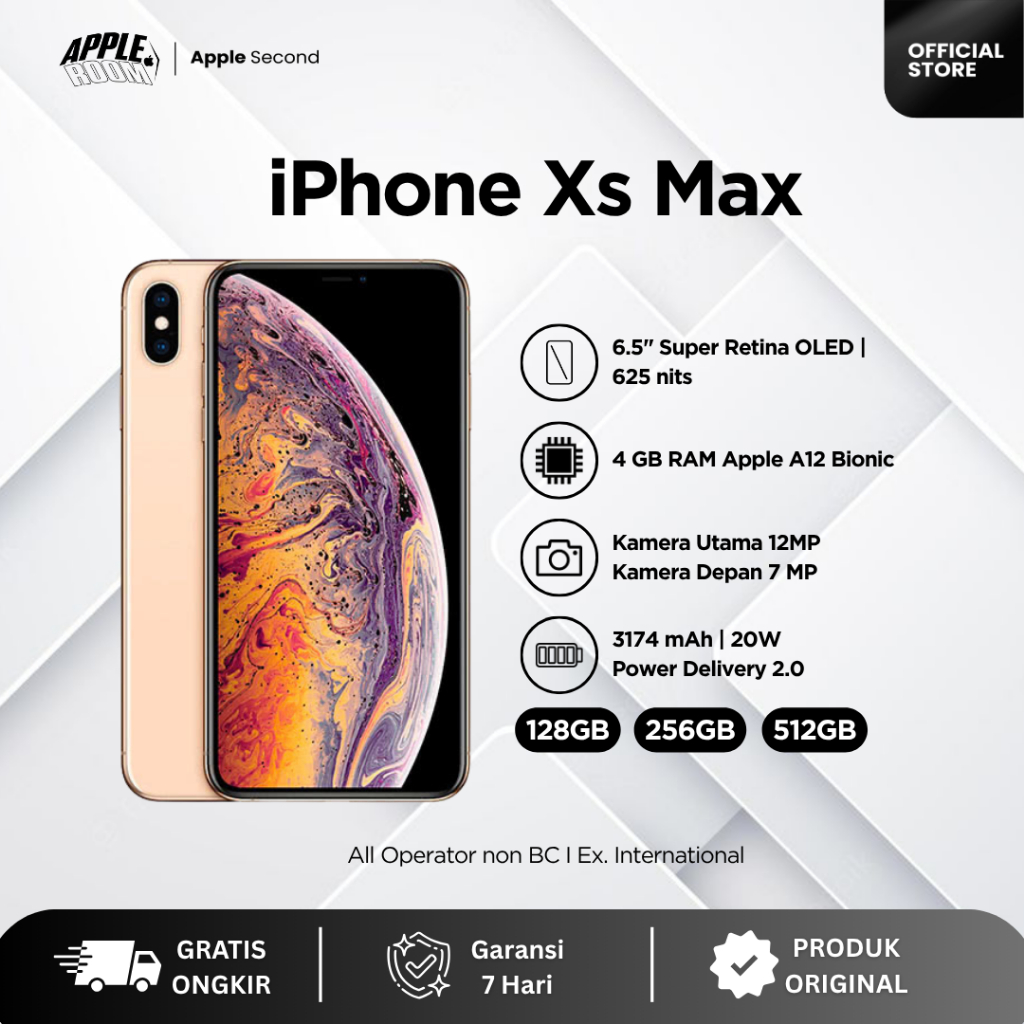 iPhone XS Max 64GB / 256GB / 512GB | Original Apple | Garansi Toko 7 hari
