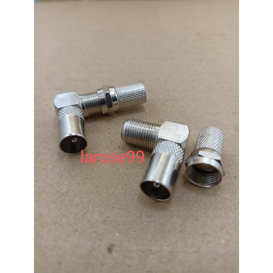 Jack antena / jak / jek / konektor antena tv model L + konektor F drat