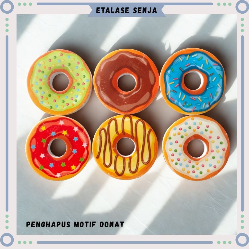 

•SENJA 014110• Penghapus pensil karakter//eraser cute//penghapus lucu motif donat ( 1 PCS )