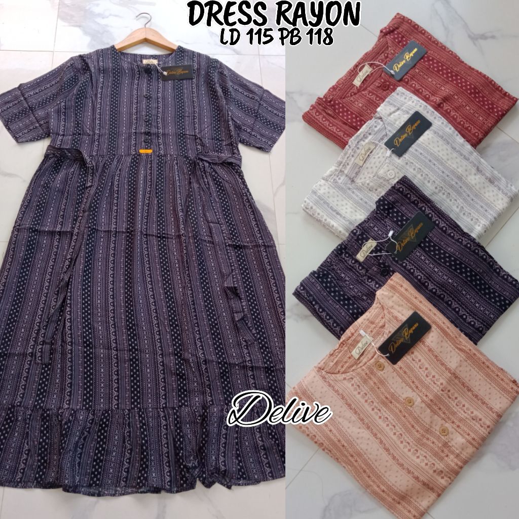 DRESS RAYON MOTIF BUNGA||DRESS RAYON LENGAN PENDEK|| DRESS RAYON SALUR|| HOMEY DRESS RAYON