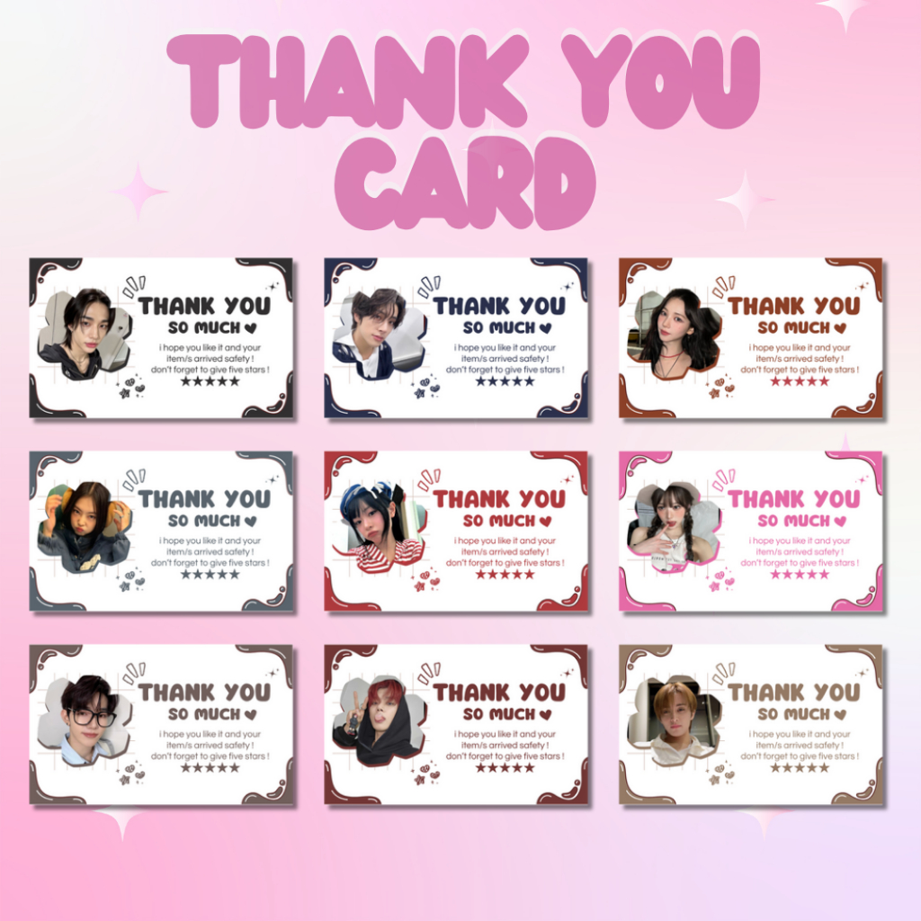 THANK YOU CARD SPECIAL EDITION KPOP BOYGROUP GIRLGROUP KARTU UCAPAN TERIMA KASIH