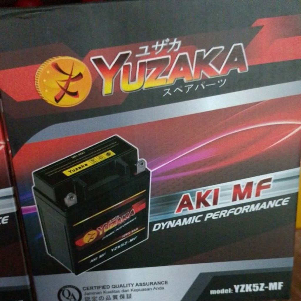 aki motor Supra YZK5Z-MF kering merek Yuzaka