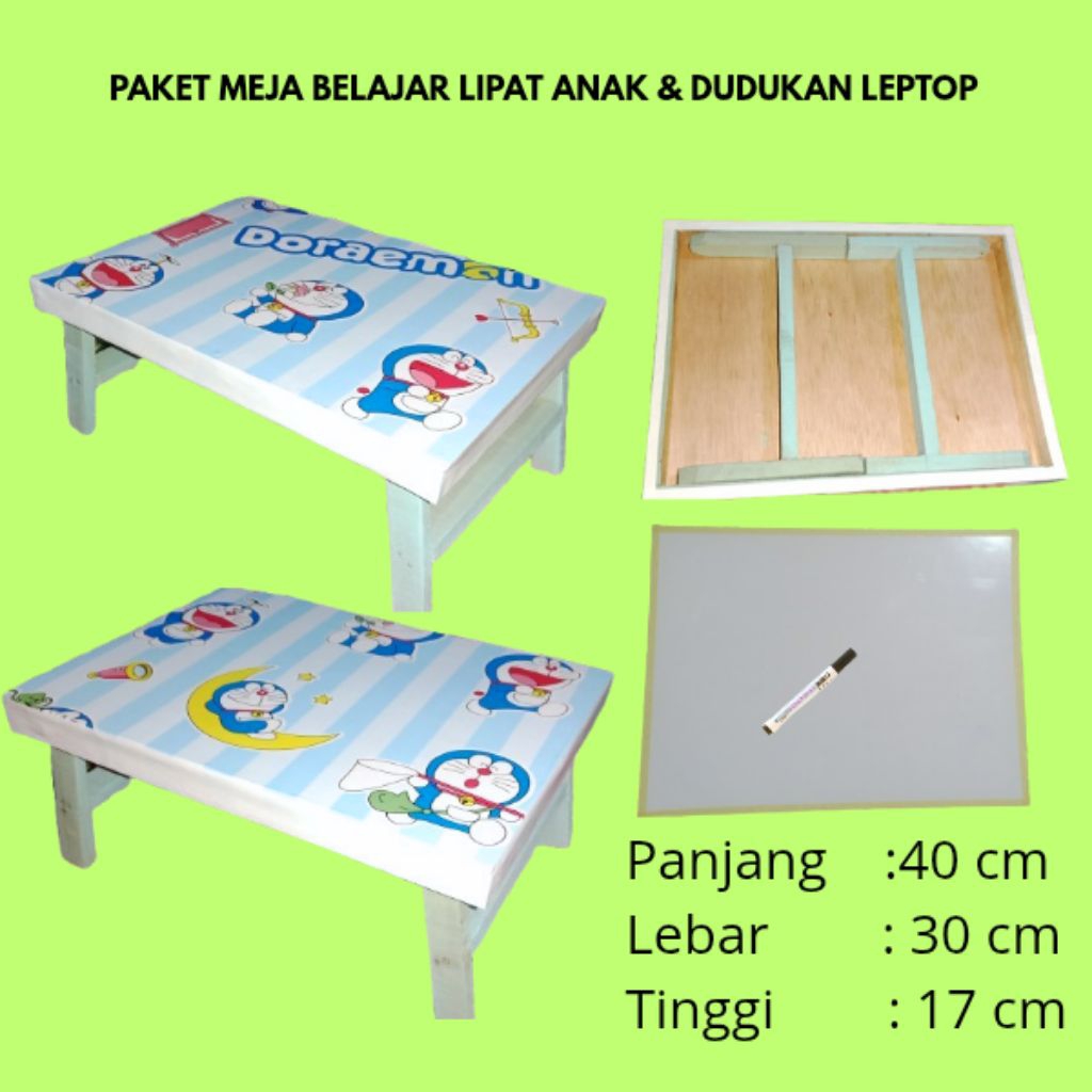 

Meja belajar anak lipat, lengkap dengan papan tulis