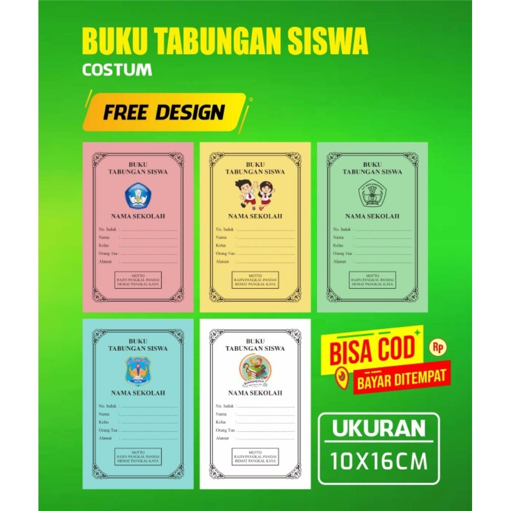 

Buku Tabungan Custom isi 10lembar/20halaman