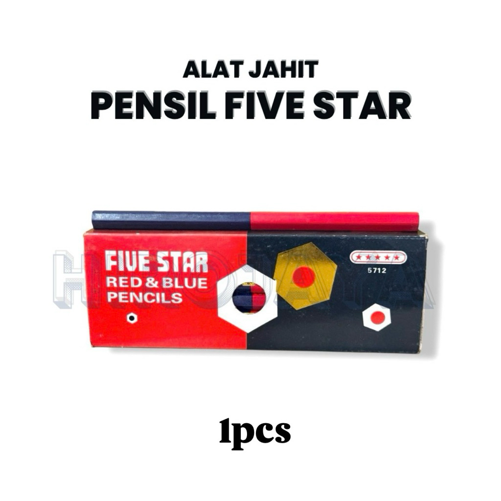 

PENSIL MERAH BIRU BESAR / PENSIL POLA FIVE STAR SHANGHAI PER PCS