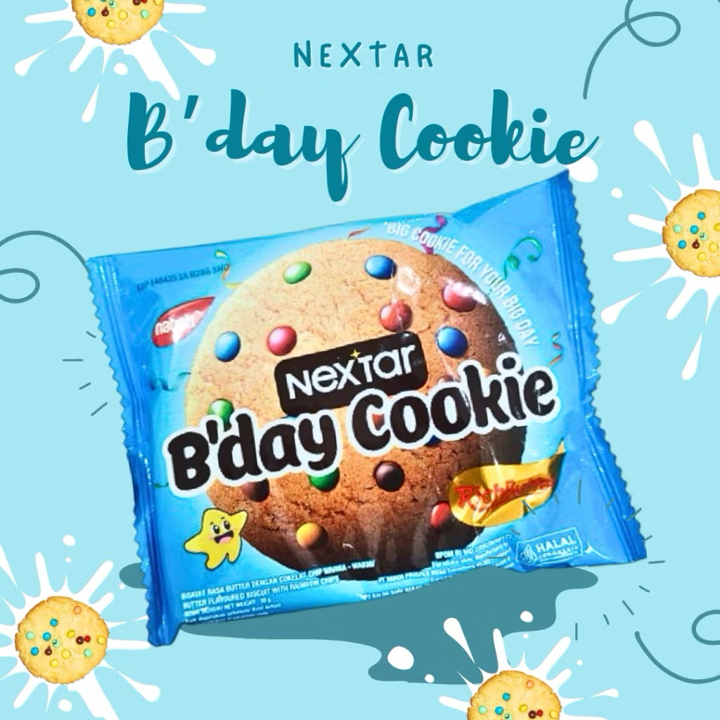 

NEXTAR B'DAY COOKIE RICHBUTTER (10pcs/pack) GROSIR SNACK MURAH NABATI COOCKIES