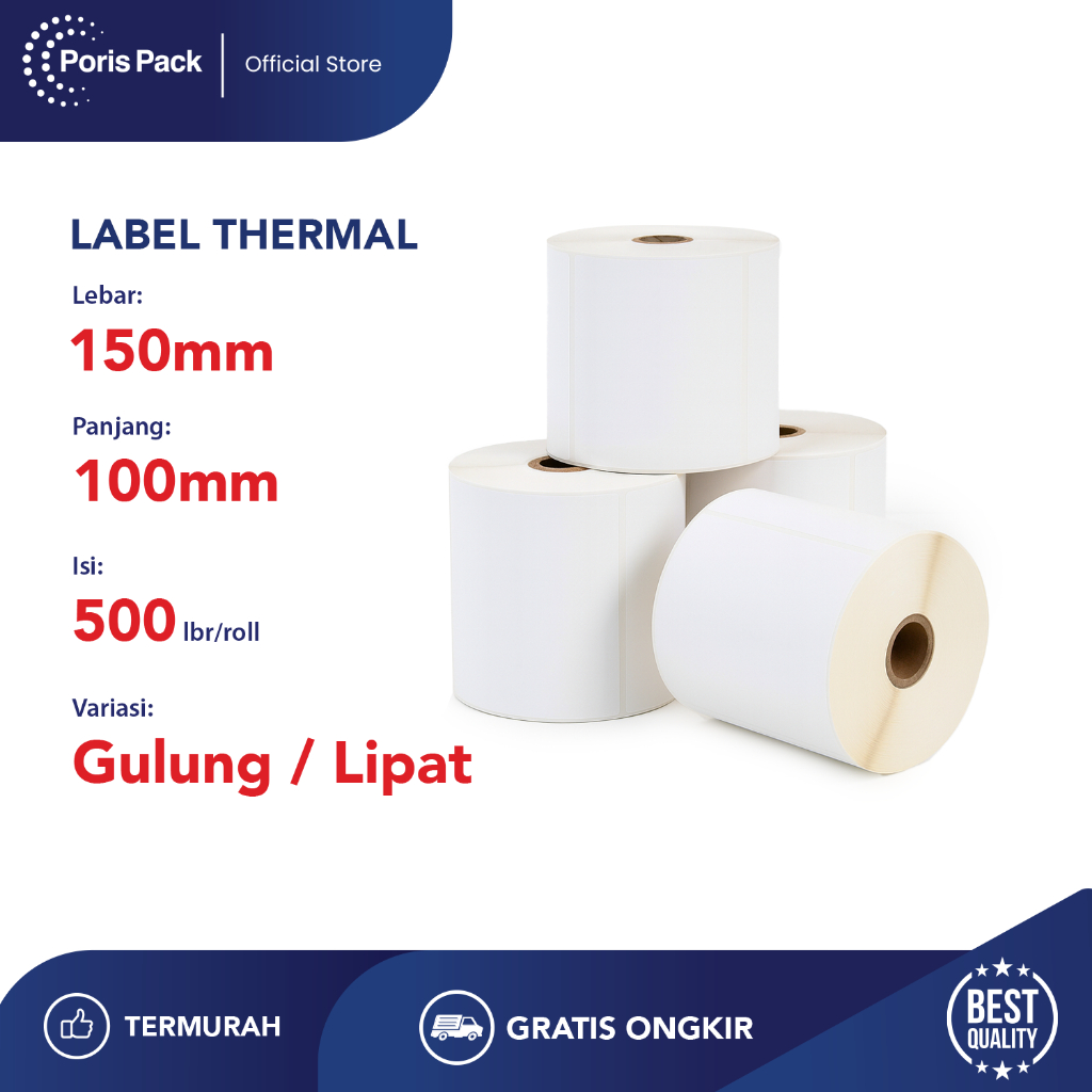 

Label Thermal 150 x 100 mm isi 500 lembar