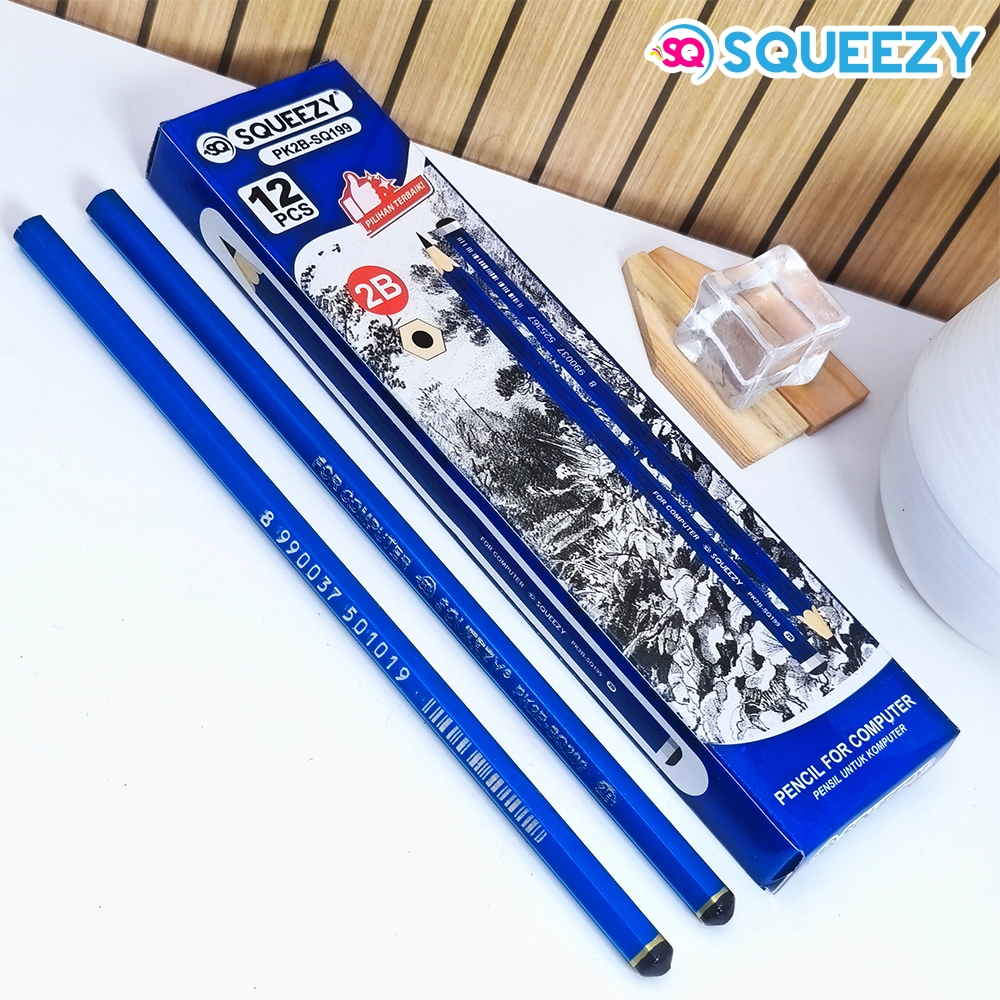 

(1 Pack) Pensil Kayu Squezzy 2B Biru Isi 12Pcs PK2B-SQ199 Termurah