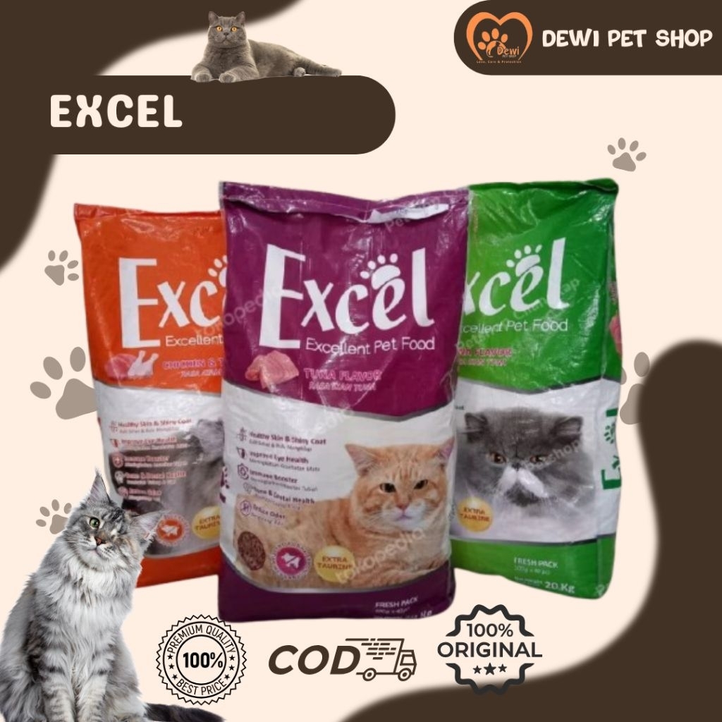 excel 20kg ( 1 karung ) - Makanan seimbang untuk kucing sehat