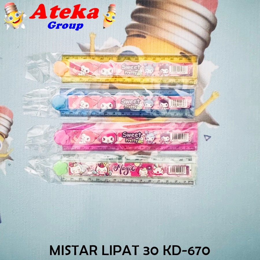 

[1 PCS] LABUBU MISTAR LIPAT 30CM PENGGARIS KARAKTER