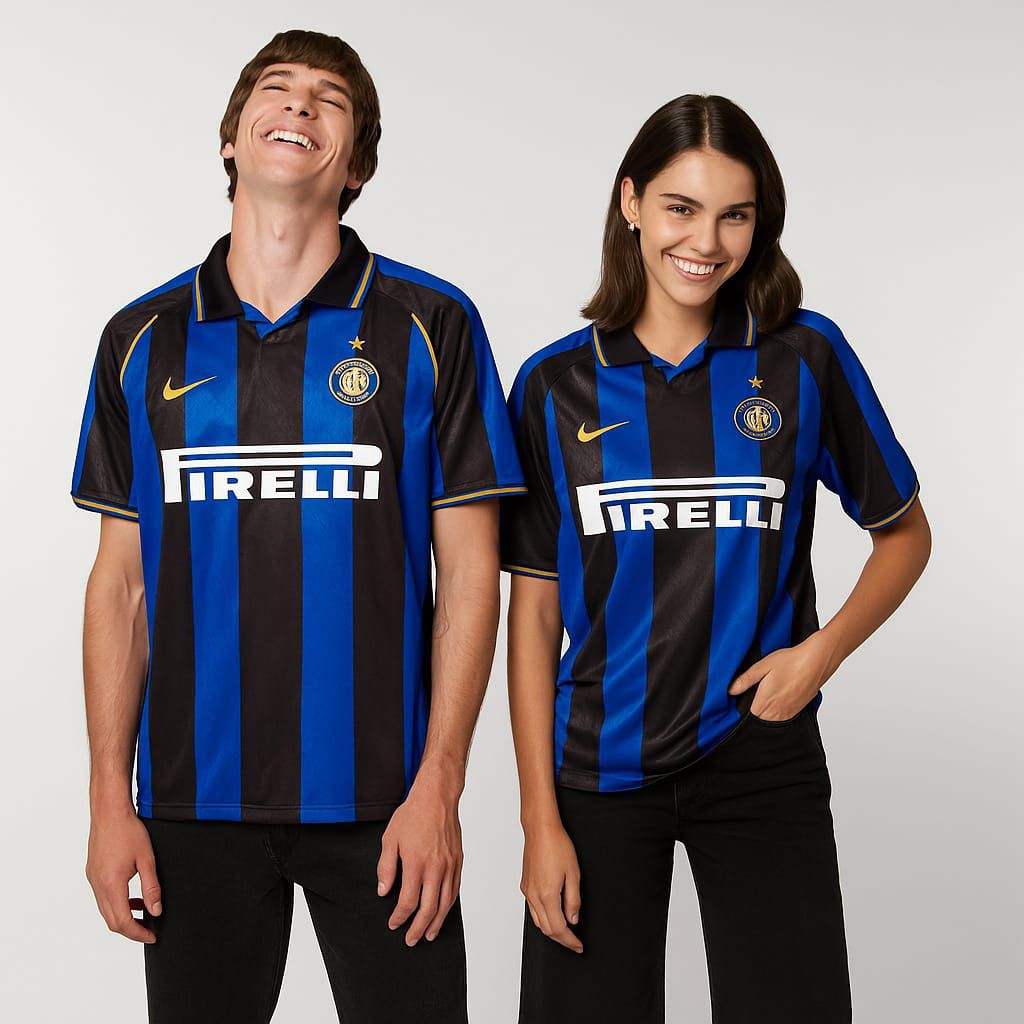 Nefertari Jersey Inter Milan Retro 2002/2003 Home Pirelli – Baju Bola Pria & Wanita Premium Quality