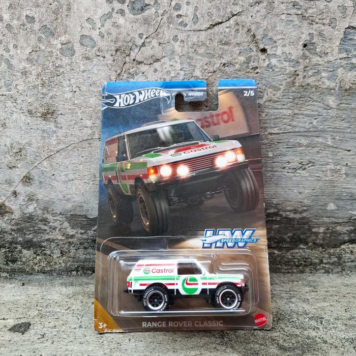 Hot Wheels Seri Speed Graphict 2024 Range Rover Classic Castrol Putih / Hotwheels Range Rover Classi