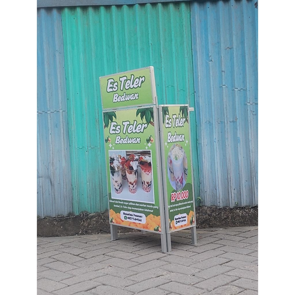 Gerobak es teler/ booth portable/ gerobak lipat/ meja jualan lipat free desain/ booth continer/ Meja