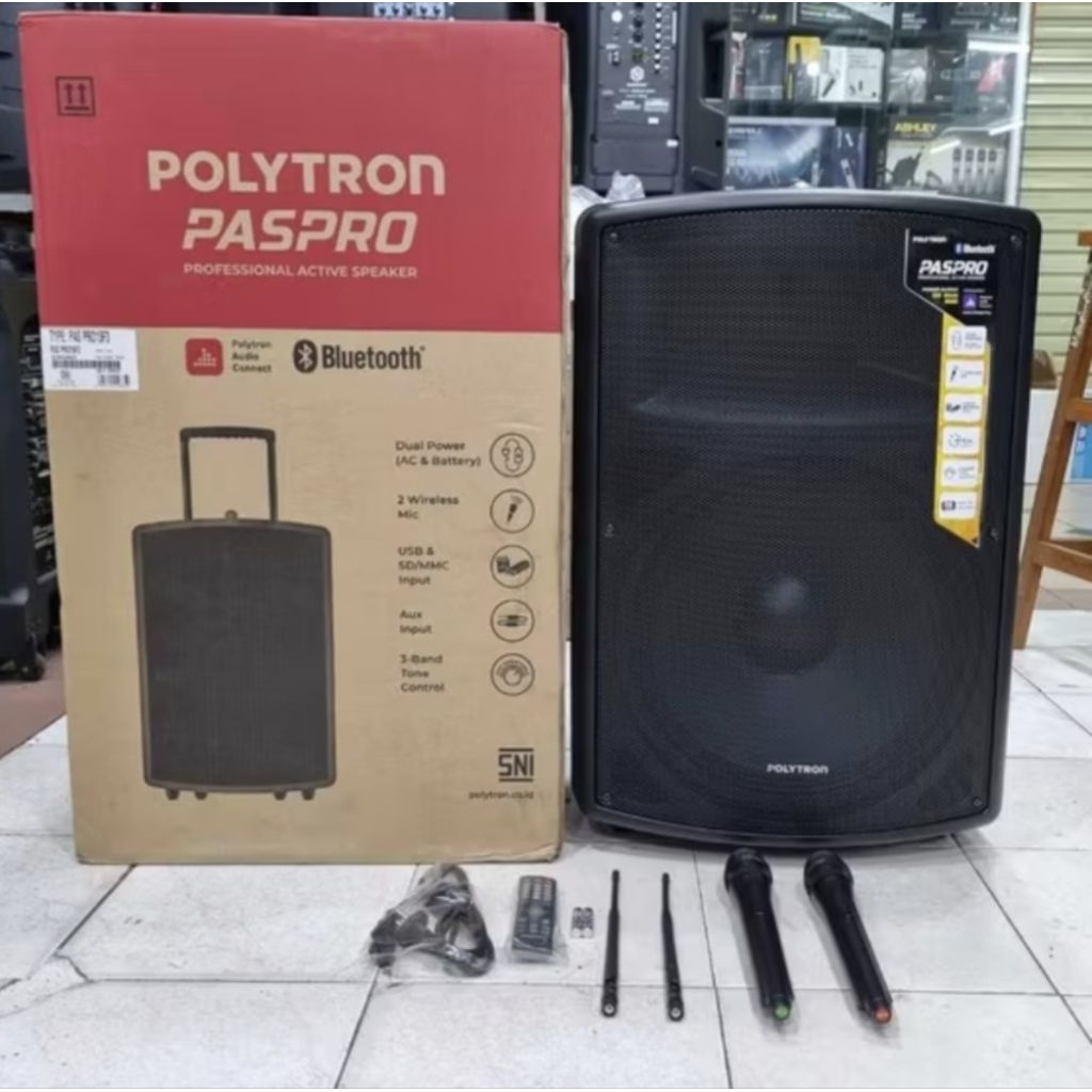SPEKER POLITRON AKTIF PORTABLE 15INCI PAS PRO15F3