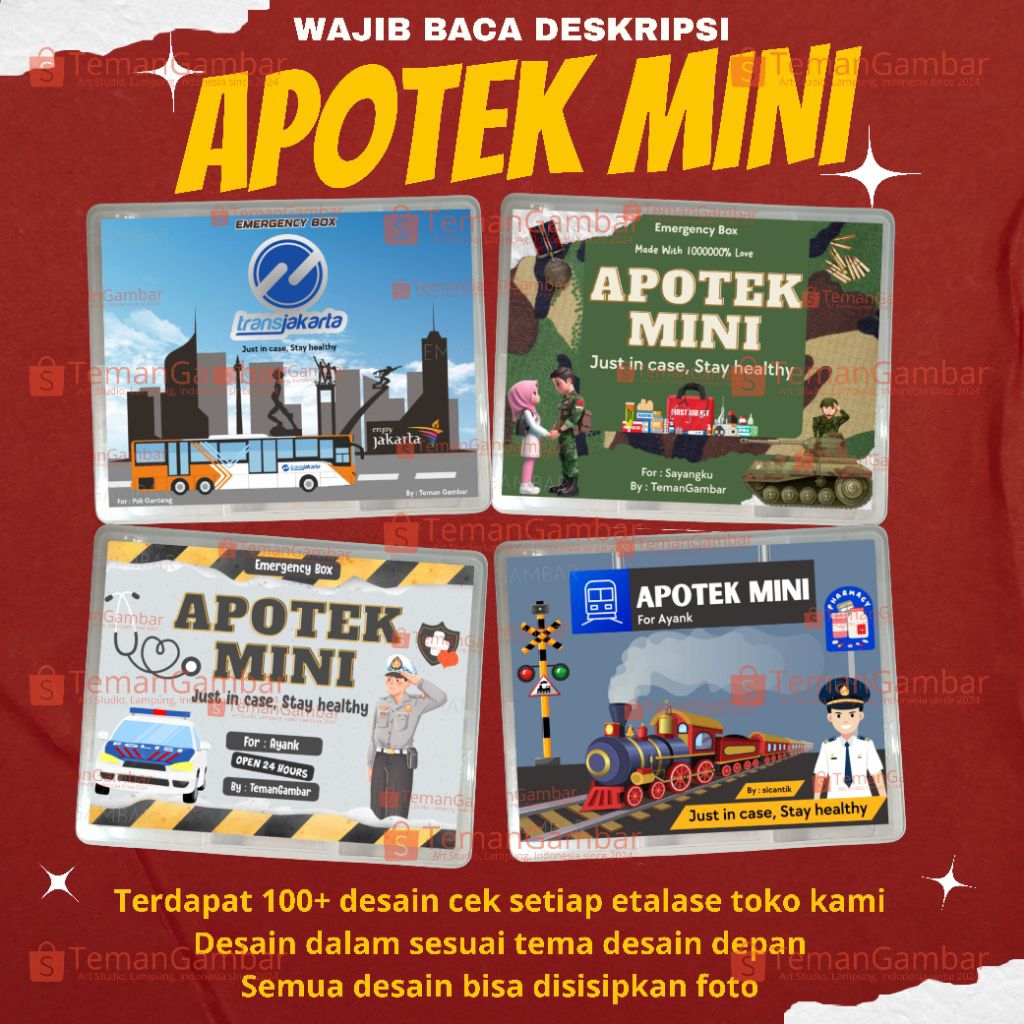 BOX + STICKER APOTEK MINI | Apotek Mini Gift | DESAIN 13