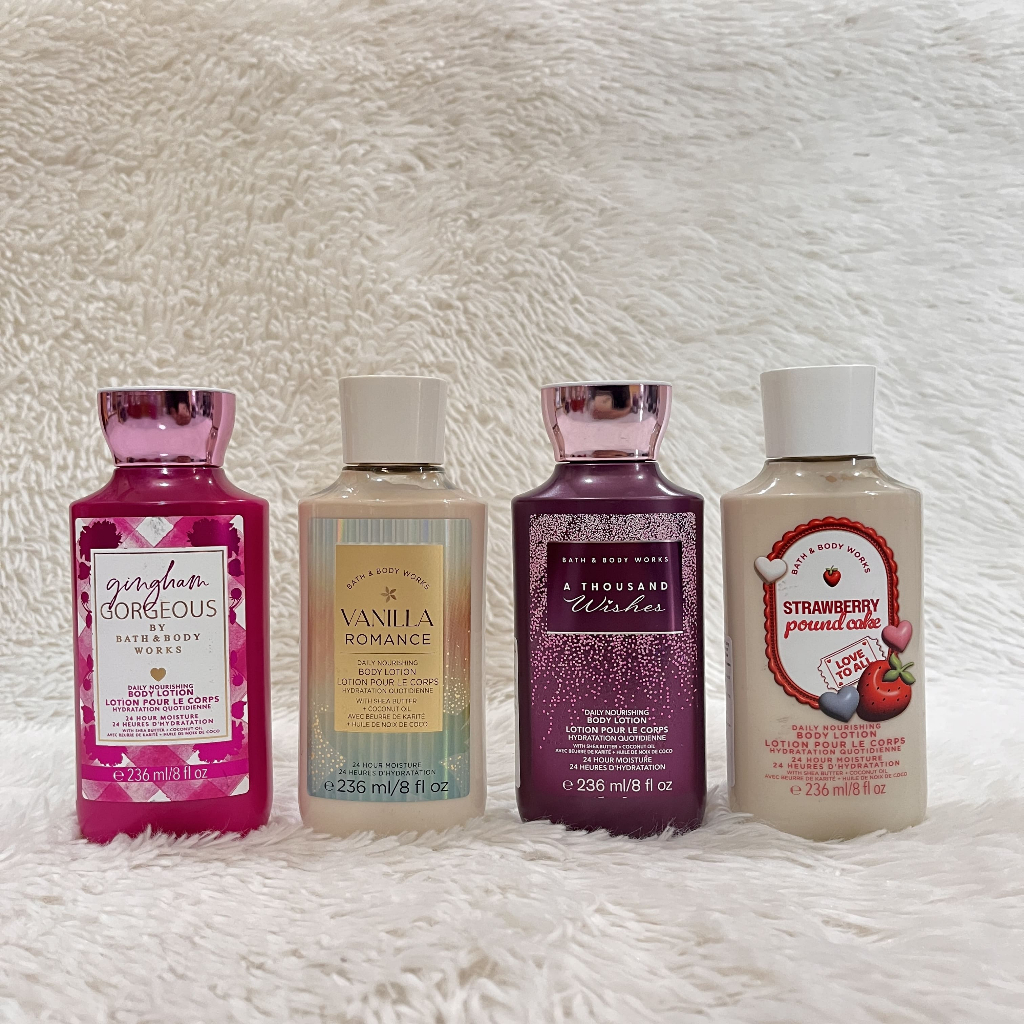 SALE BBW Bath and Body Works Body Lotion Hand Body 24 HR Moisture 236ml Gingham Gorgeous / Vanilla R