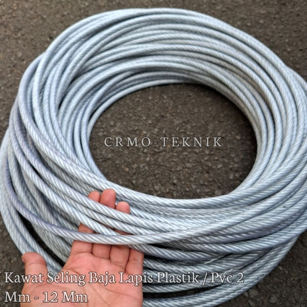 Wire Rope / Seling Baja Lapis Pvc 8 mm 10 mm 12 mm Sling Baja Lapis Plastik Pvs