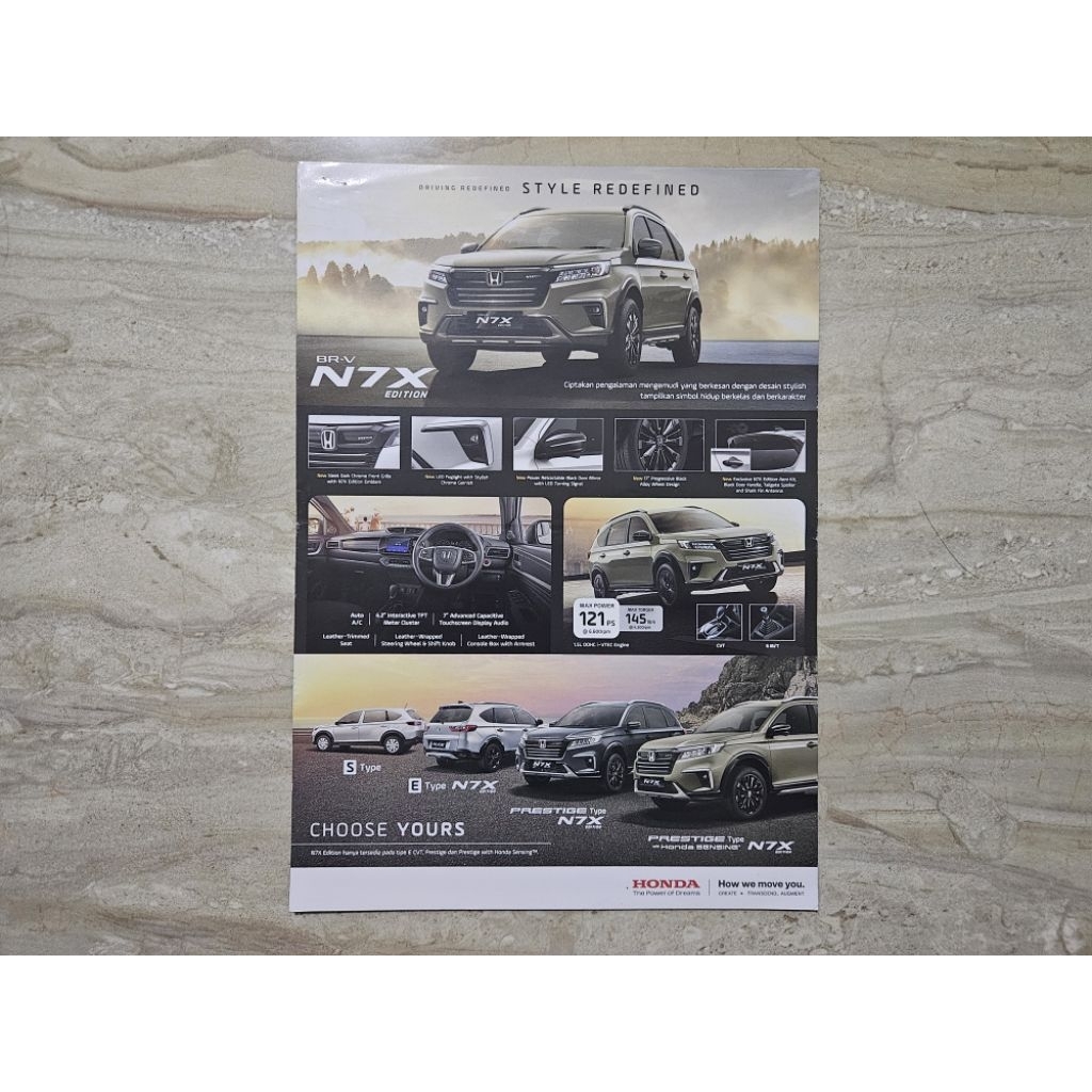 brosur katalog mobil honda brv n7x edition 2024 flyer