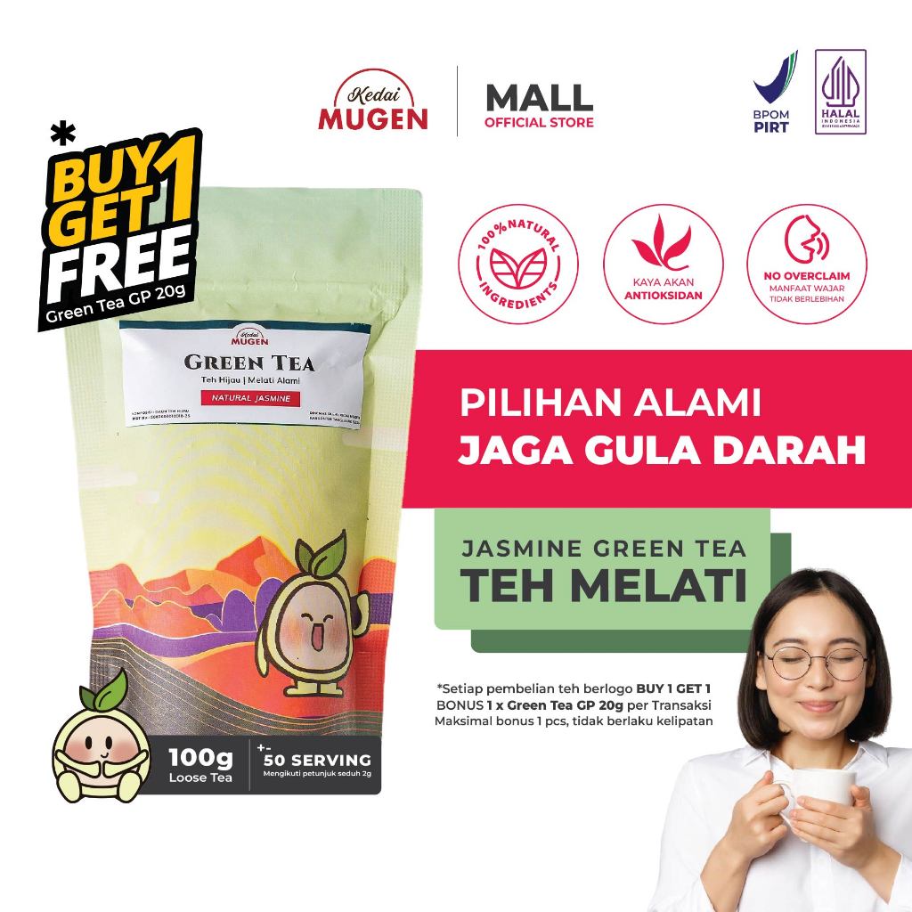 

Kedai Mugen - Natural Jasmine Green Tea | Teh Hijau Melati / Jasmin Alami 100g