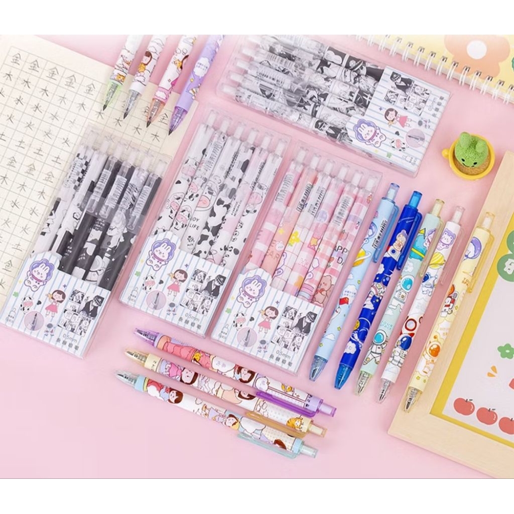 

ELSTUFF989 PULPEN KARAKTER LUCU ISI 6PCS BOLPOIN MEKANIK ALAT TULIS SEKOLAH