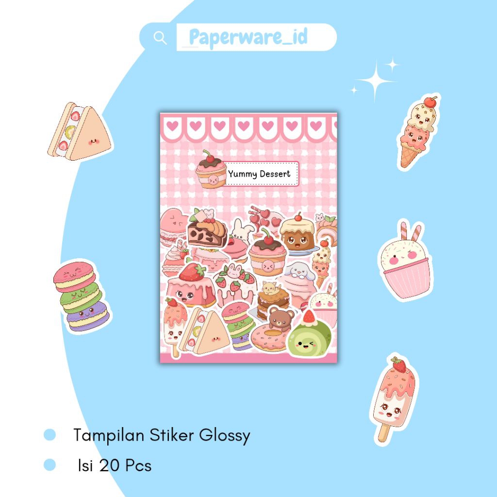 

sticker tema cute dessert / stiker tema dessert lucu / sticker dekorasi lucu / stiker lucu
