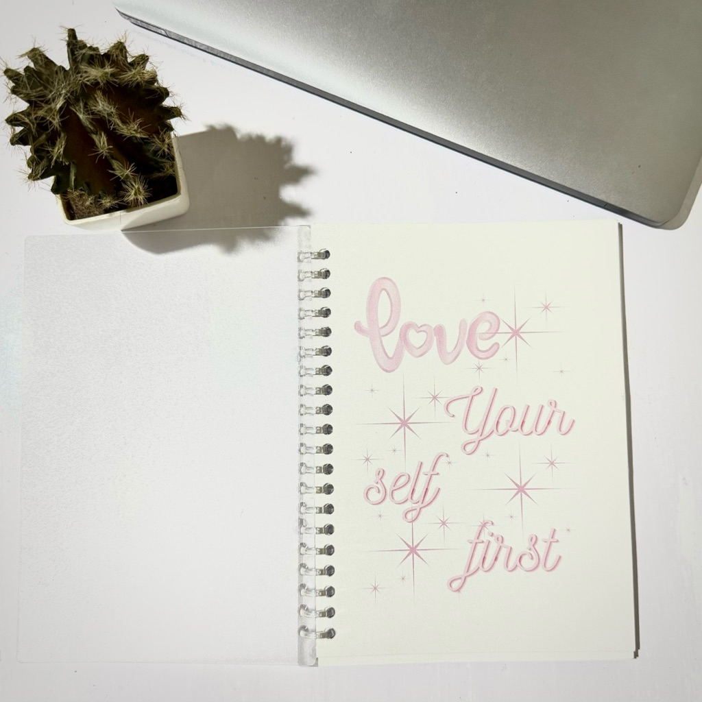 

Binder A5 Estetik Custom - Love Your Self Warna Pink | Loose Leaf | Planner Notes Lucu