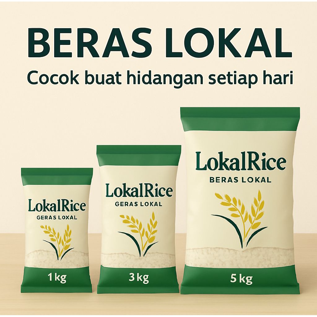 

LokalRice Beras Lokal 1kg, 3kg, 5kg |- Untuk Masakan Harian