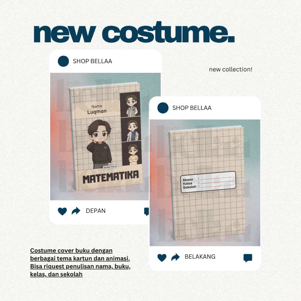 

COSTUME COVER BUKU LUCU & UNIK UNTUK ANAK - PAUD, SD, SMP, SMA (bagian 5 #3)