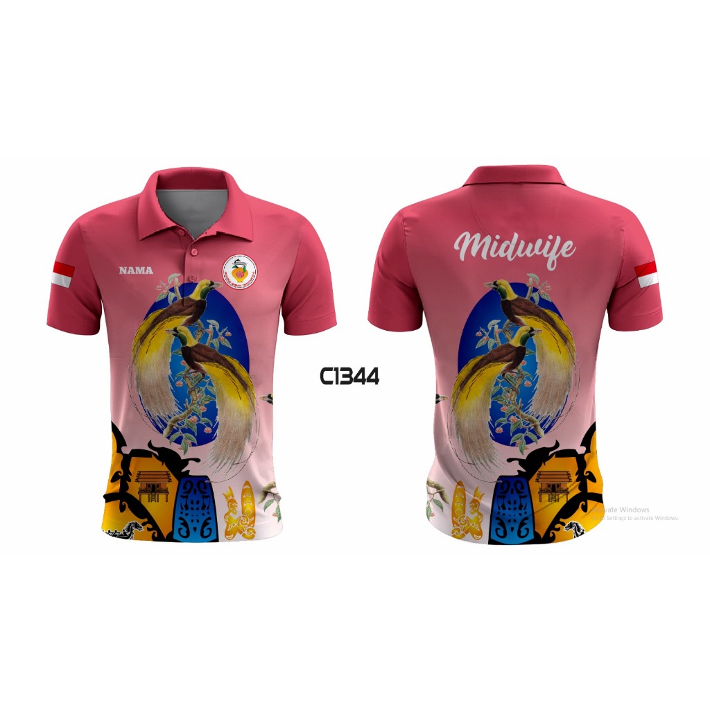Kaos Jersey Papua - Motif Burung - Milano - Polo - Full Printing - BRSC1344