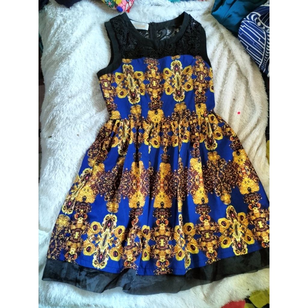 dress vintage sultan Lace renda kutung sleeveless sexy top atasan blouse mini dress batik BKK Bangko