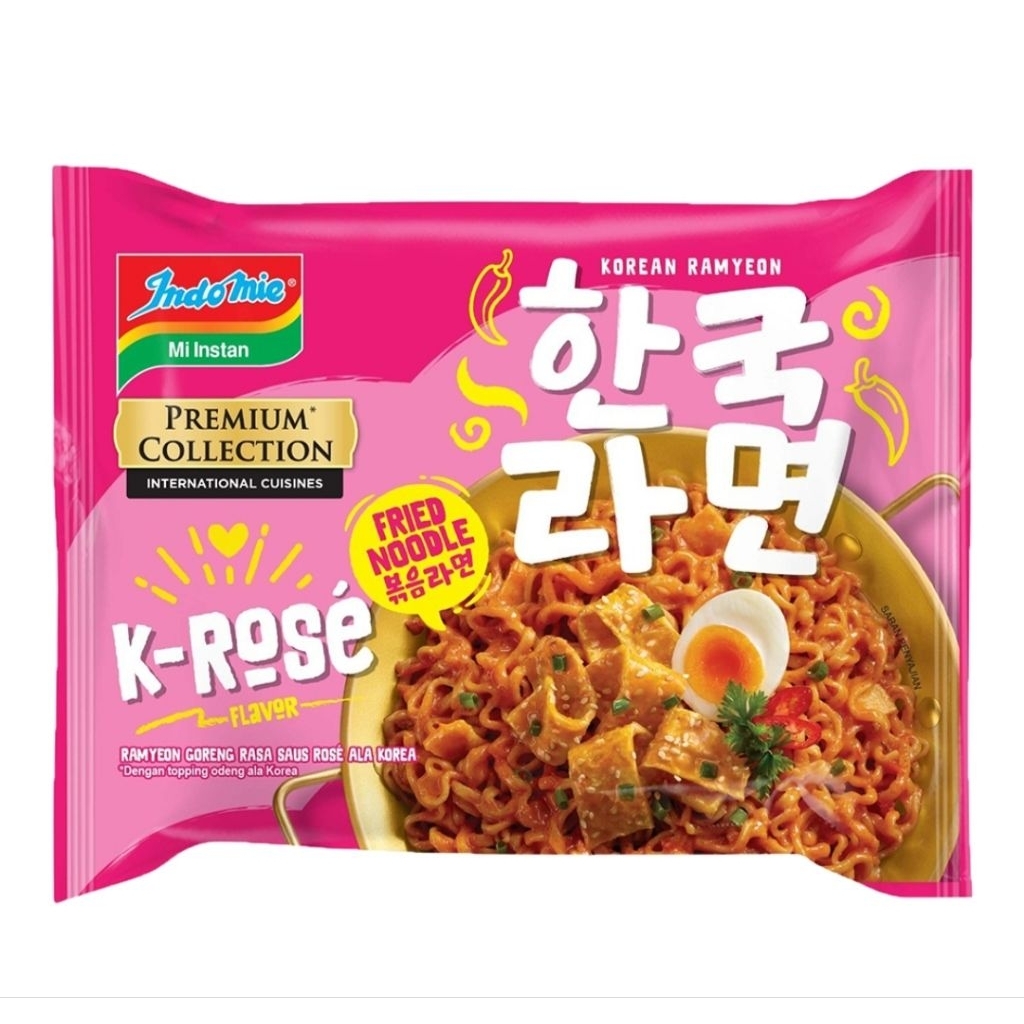 

Indomie Mie Instan Mie Premium Goreng Korean K-Rose 85g