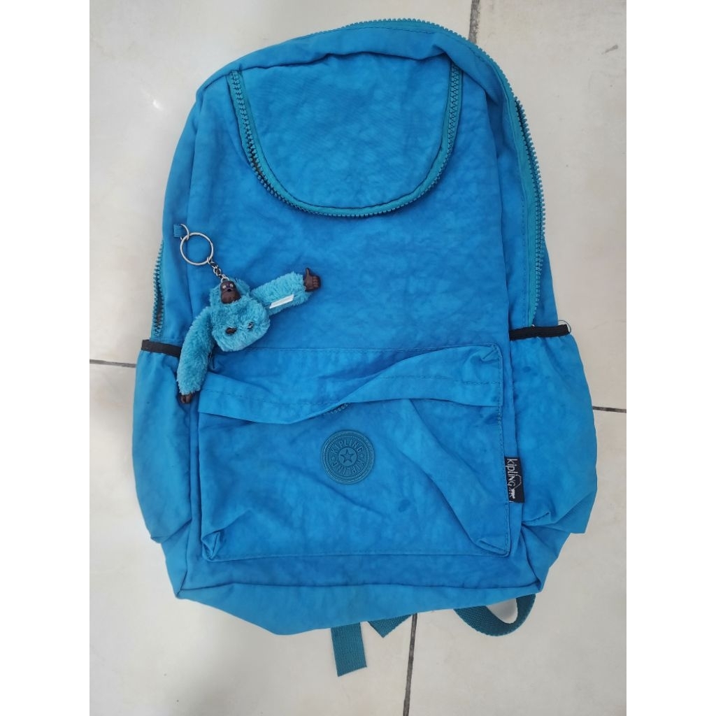 Tas Ransel Wanita Kipling Biru Muda Tas Sekolah Preloved VN