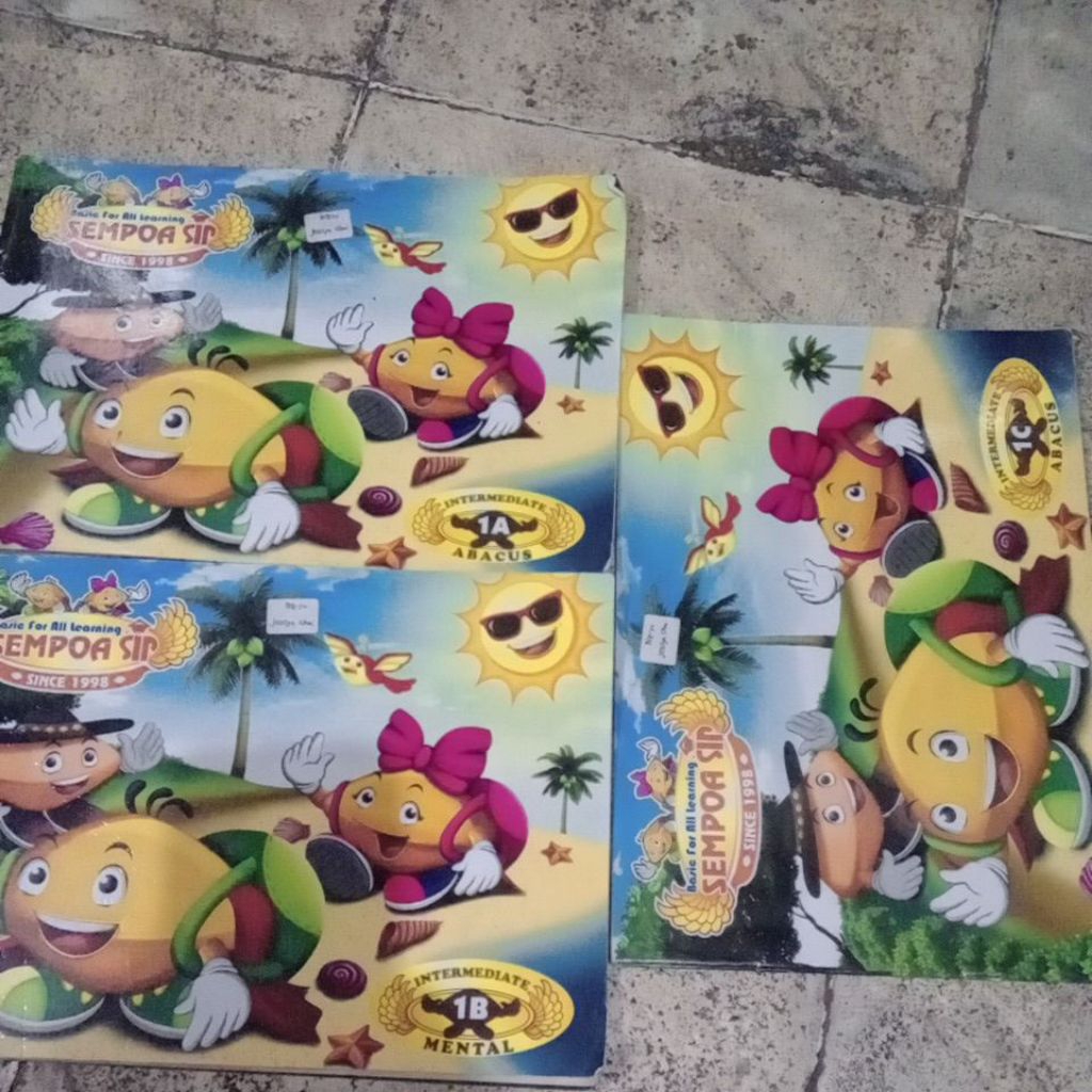 sempoa sip intermediate 1A-1B-1C dapat (3buku)abacus original bekas