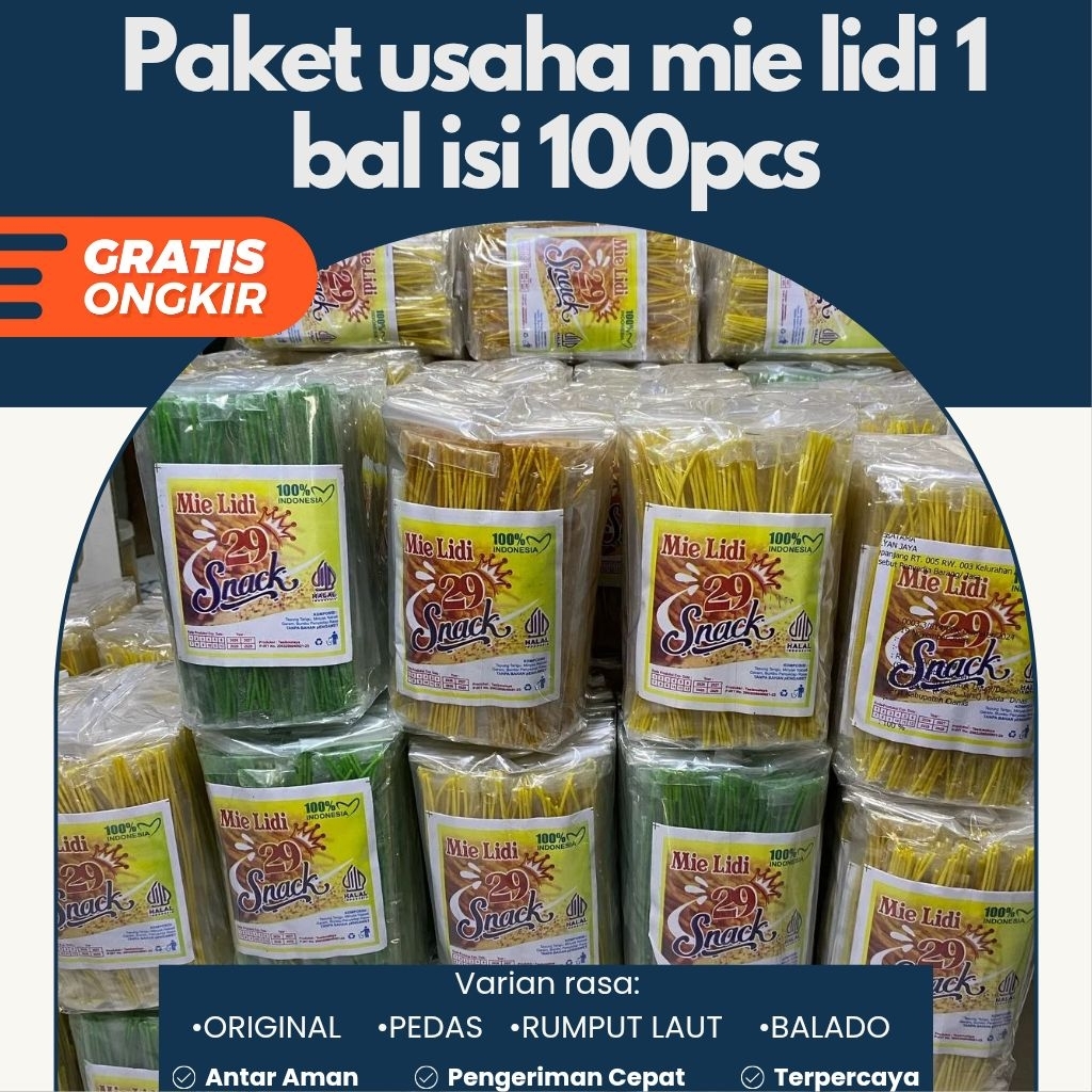 

(PAKET USAHA) Mie lidi Pedas 1 bal isi 100PCS