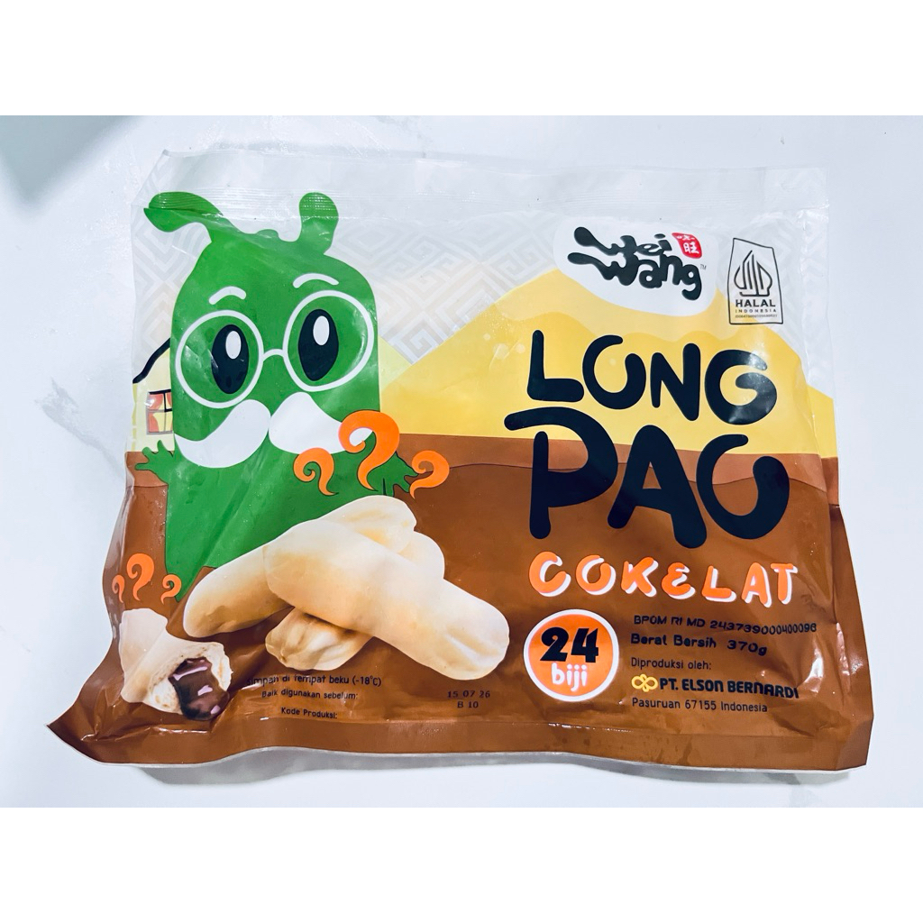

Bakpao panjanng Weiwang long pao coklat isi 24 || bakpao panjang isi coklat