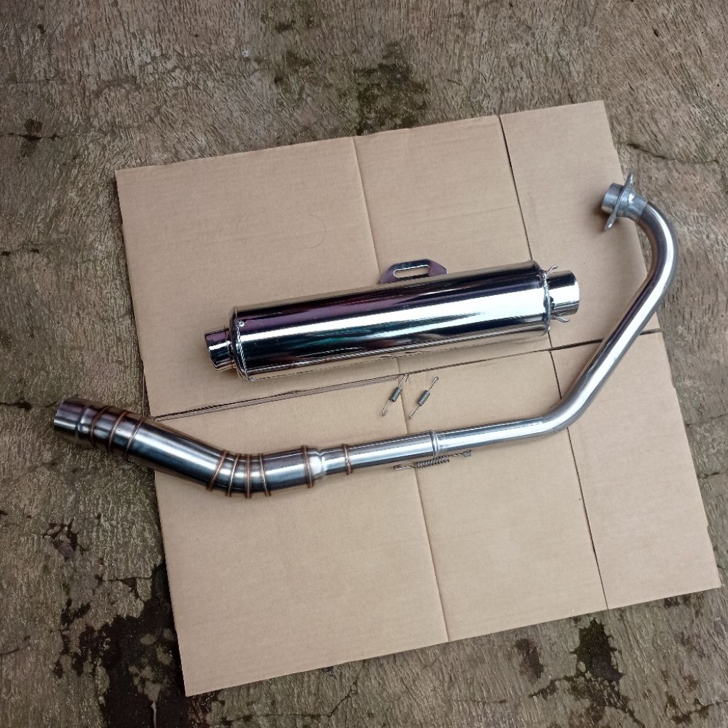 knalpot CKD satria fu bobokan inlet 50mm suara bass adem PNP Vixion, satria fu, CB150R,Sonic,Verza,M
